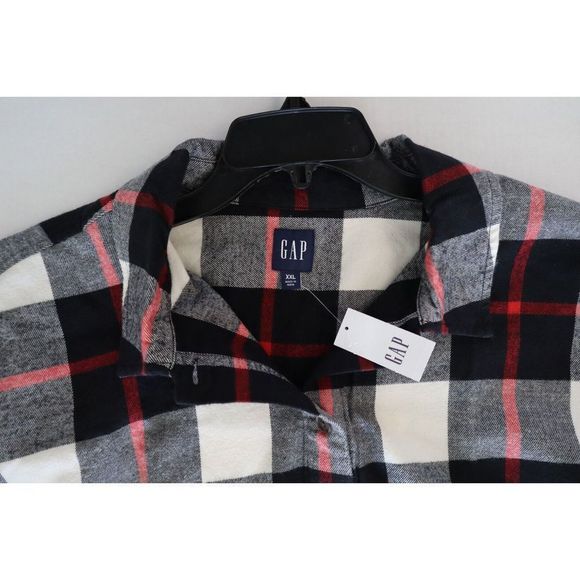 Gap IND1006 Women's Sz 2XL Red/Black/White Plaid Long Sleeve Shirt Dress $98 - Picture 4 of 8